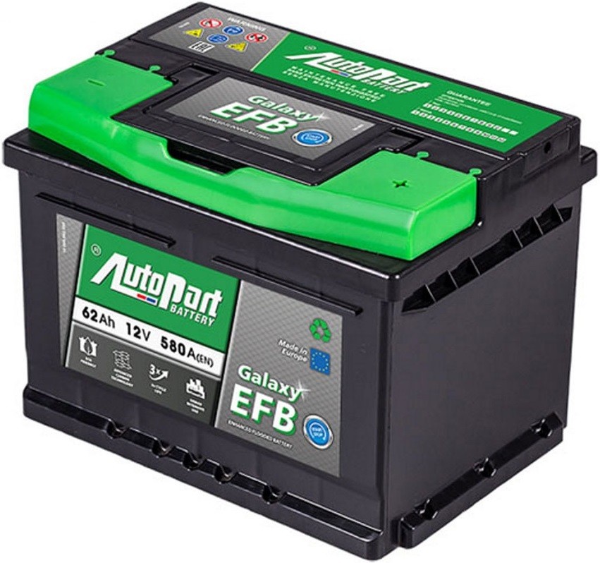 Аккумулятор AutoPart EFB620 EFB 62Ah 580A (R+), AutoPart